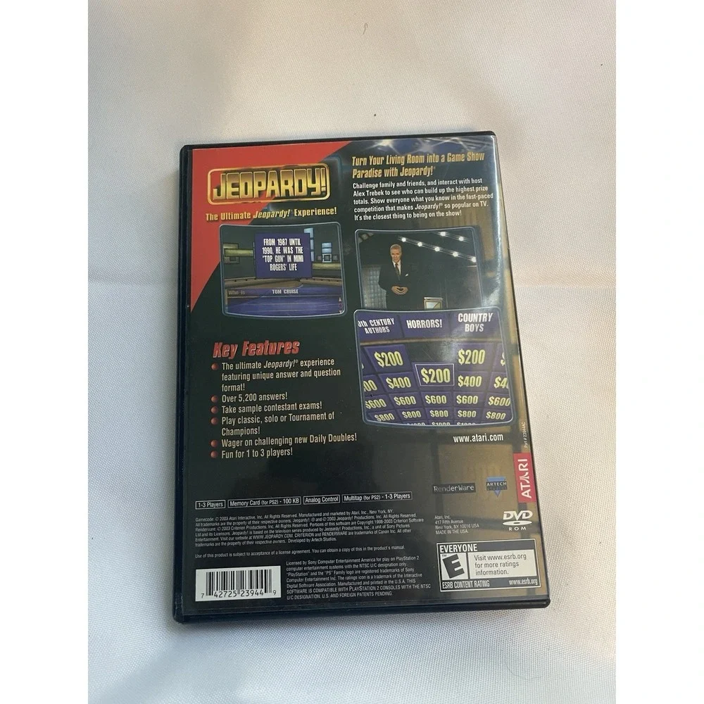 Jeopardy Sony PlayStation 2 PS2 Video Game Sealed New Atari Alex Trebek‎ Trivia